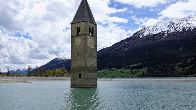 Reschensee with Church Tower
