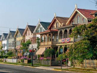 A row of Victorian homes at Cape May, New Jersey