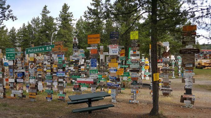 Signpost Forest at Lake Watson