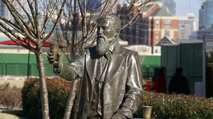 John Pemberton statue outside the World of Coca-Cola