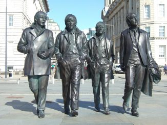 The Fab Four sculpture in Liverpool, England