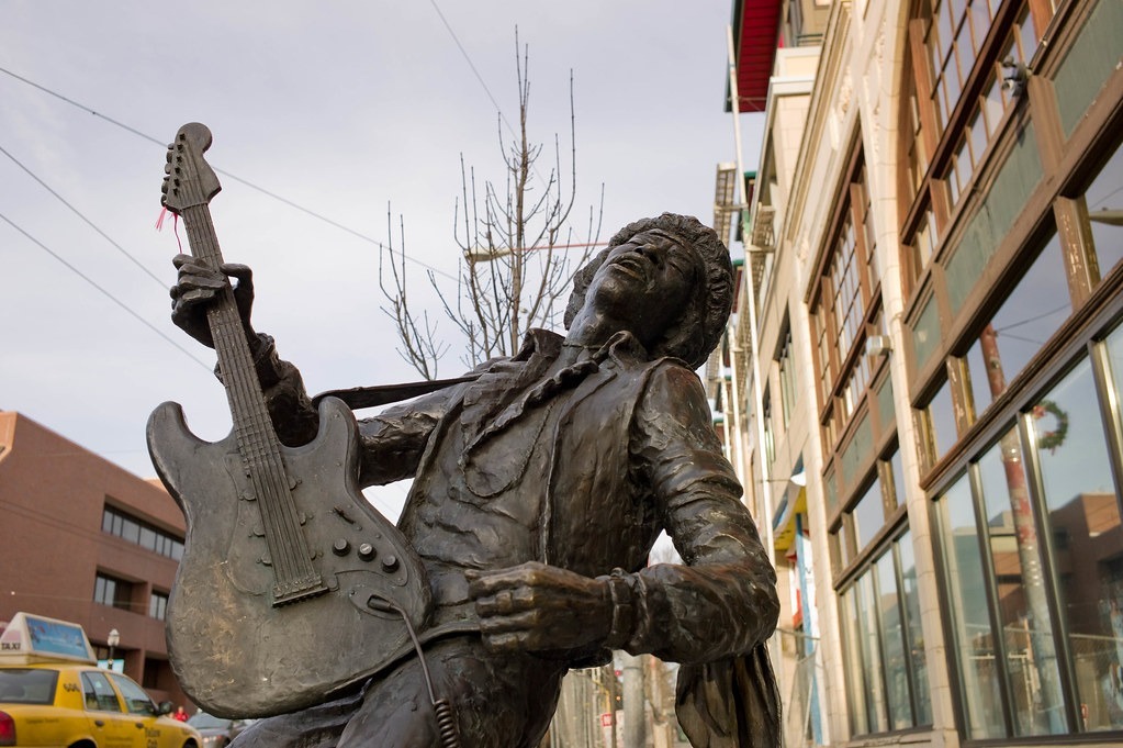 Jimi Hendrix Statue in Seattle, Washington