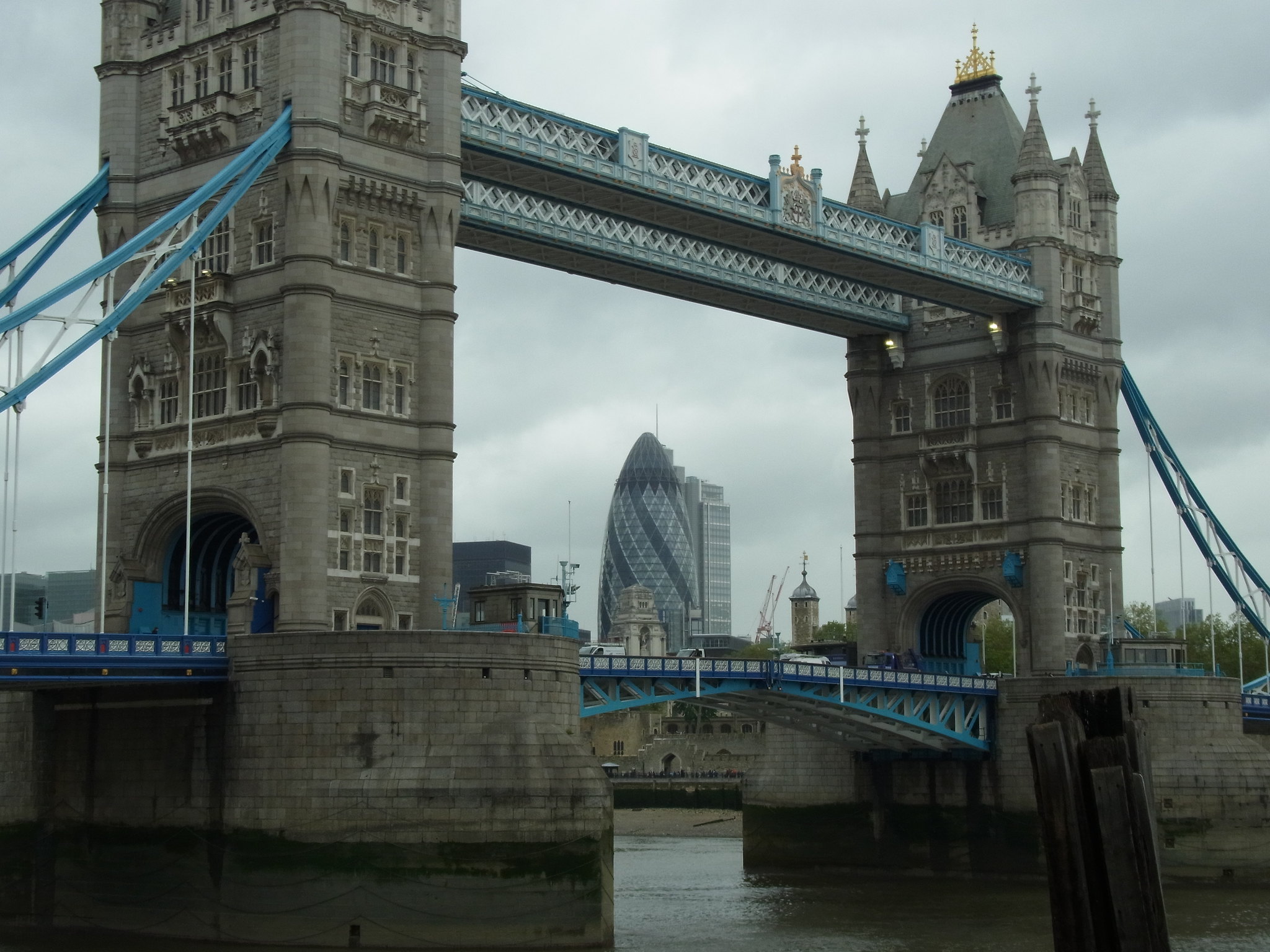 The Gherkin as seen through Tower Bridge