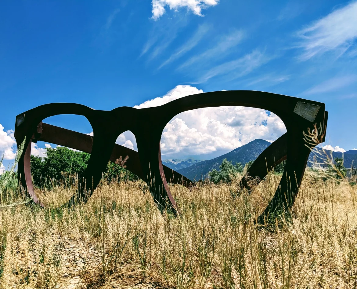 Large Metal Buddy Holly Glasses (El Prado, New Mexico)
